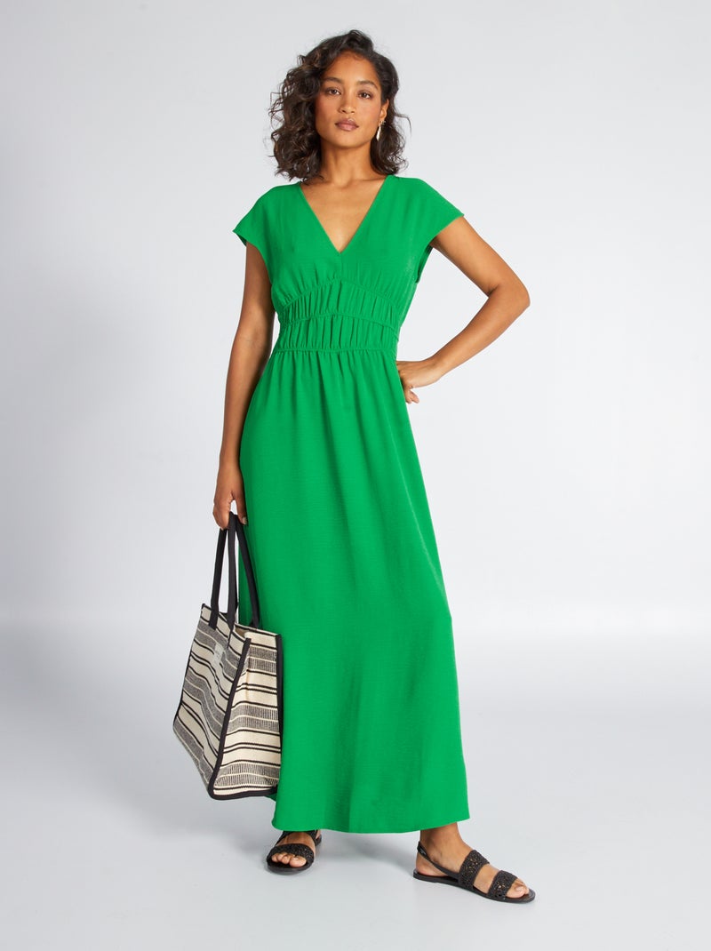 Robe longue sans manches vert - Kiabi