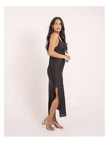 Robe longue satin ISAURIE