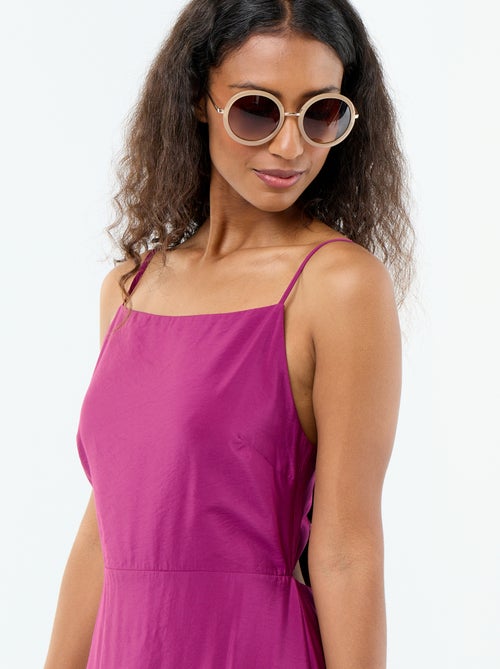 Robe longue satinée à fines bretelles - Kiabi