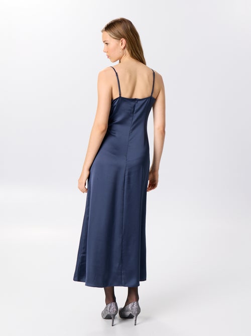 Robe longue satinée + dentelle - Kiabi Robe longue satinée + dentelle - Kiabi