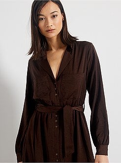 Robe longue satinée - Kiabi