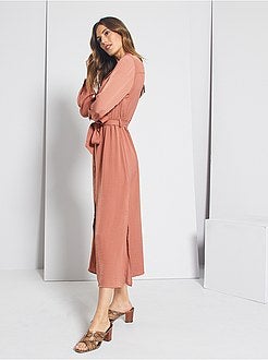 Robe longue satinée - Kiabi