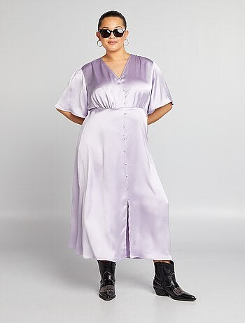 Robe longue satinée