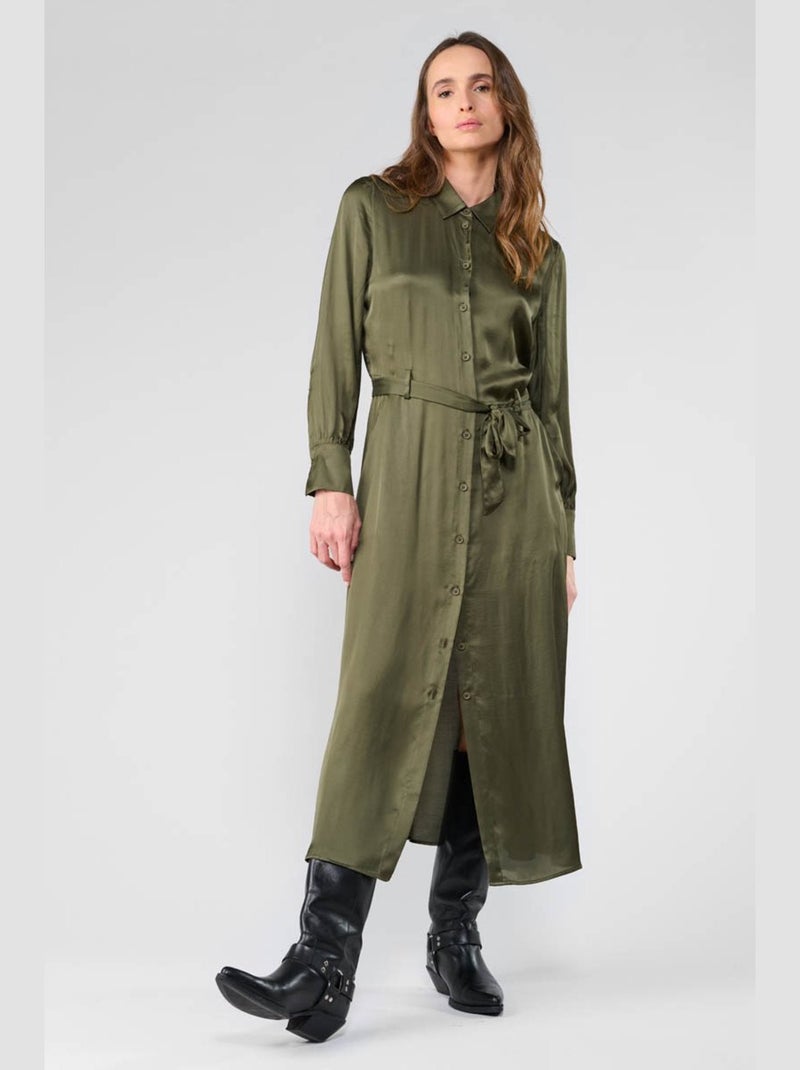 Robe longue SERA droite 'Le Temps Des Cerises' Kaki - Kiabi