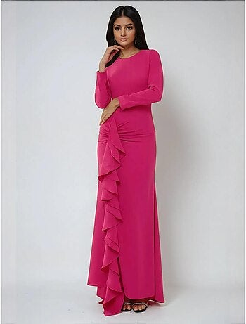 Robe longue sur mesure exclusive avec détails à volants