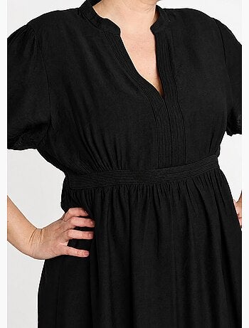 Robe longue surpiqures encolure + taille - afibel