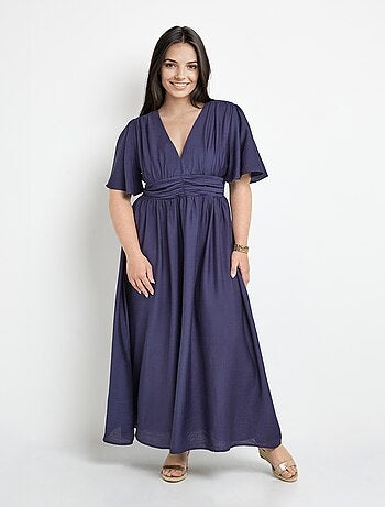 Robe longue taille empire, décolleté V