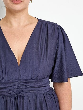 Robe longue taille empire, décolleté V