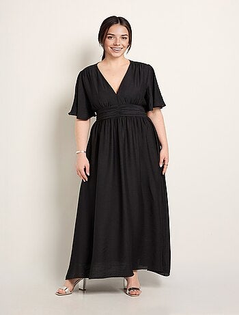 Robe longue taille empire, décolleté V