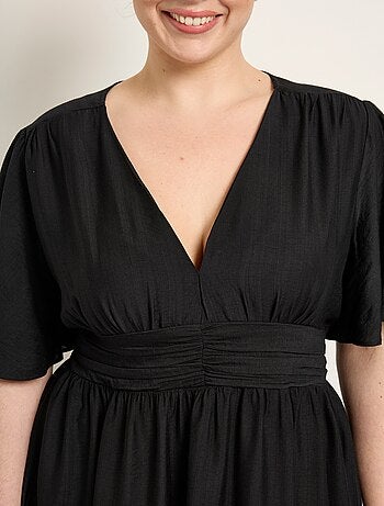 Robe longue taille empire, décolleté V