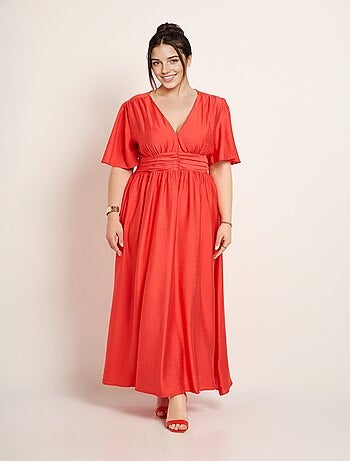 Robe longue taille empire, décolleté V