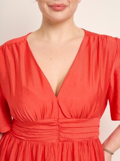 Robe longue taille empire, décolleté V - Kiabi