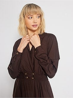 Robe longue taille smockée - Kiabi