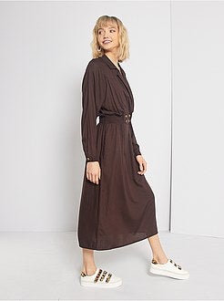 Robe longue taille smockée - Kiabi