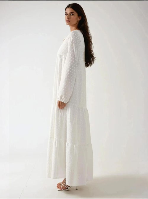 Robe longue texturée à col ras du cou hiccup - Kiabi