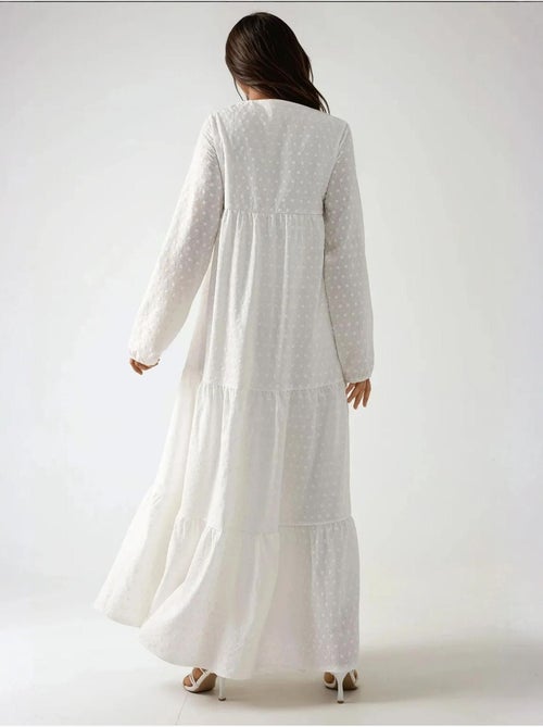 Robe longue texturée à col ras du cou hiccup - Kiabi