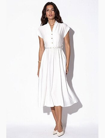 Robe longue texturée avec ceinture busem