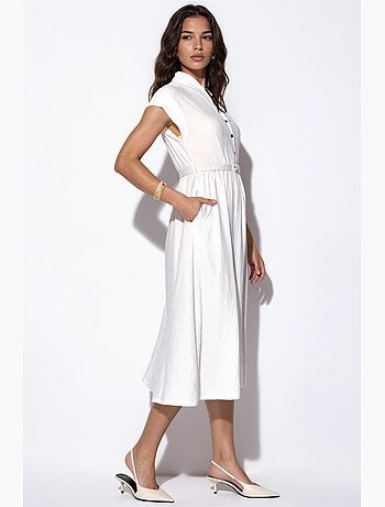 Robe longue texturée avec ceinture busem