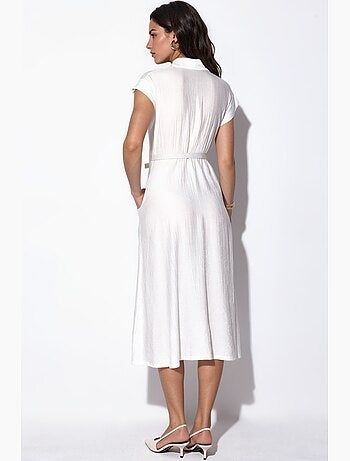Robe longue texturée avec ceinture busem