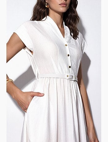 Robe longue texturée avec ceinture busem