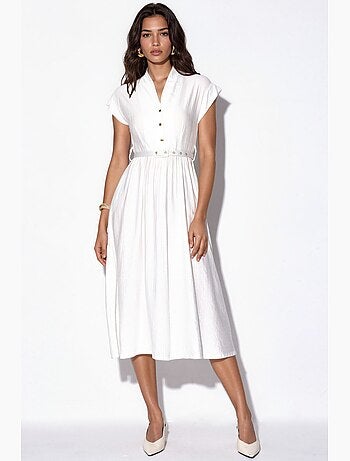 Robe longue texturée avec ceinture busem