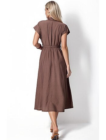 Robe longue texturée avec ceinture busem