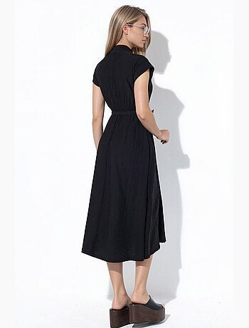 Robe longue texturée avec ceinture busem