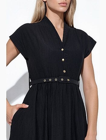 Robe longue texturée avec ceinture busem