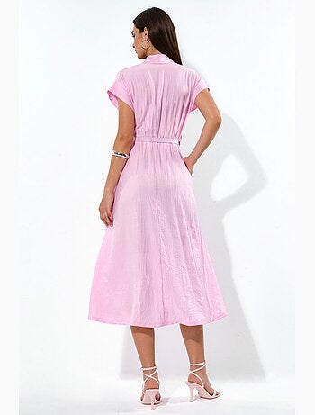 Robe longue texturée avec ceinture busem