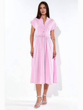Robe longue texturée avec ceinture busem