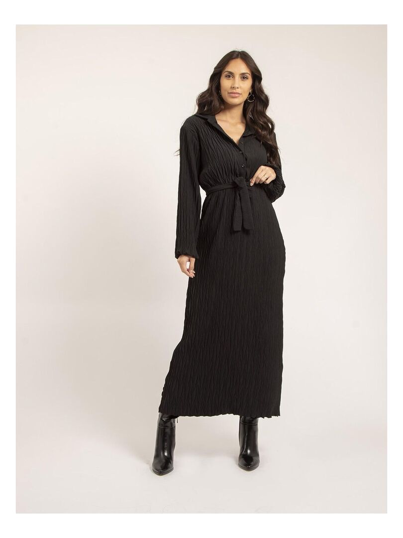 Robe longue texturée IROLISA Noir - Kiabi