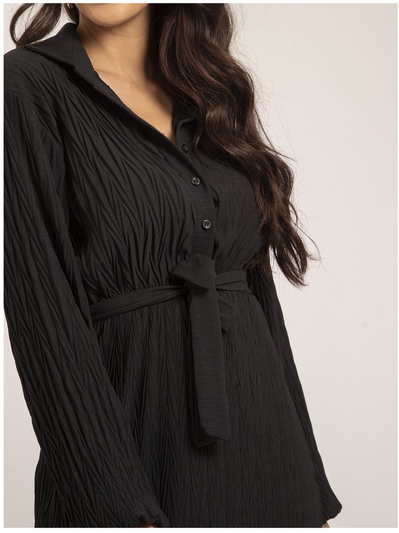 Robe longue texturée IROLISA Noir - Kiabi