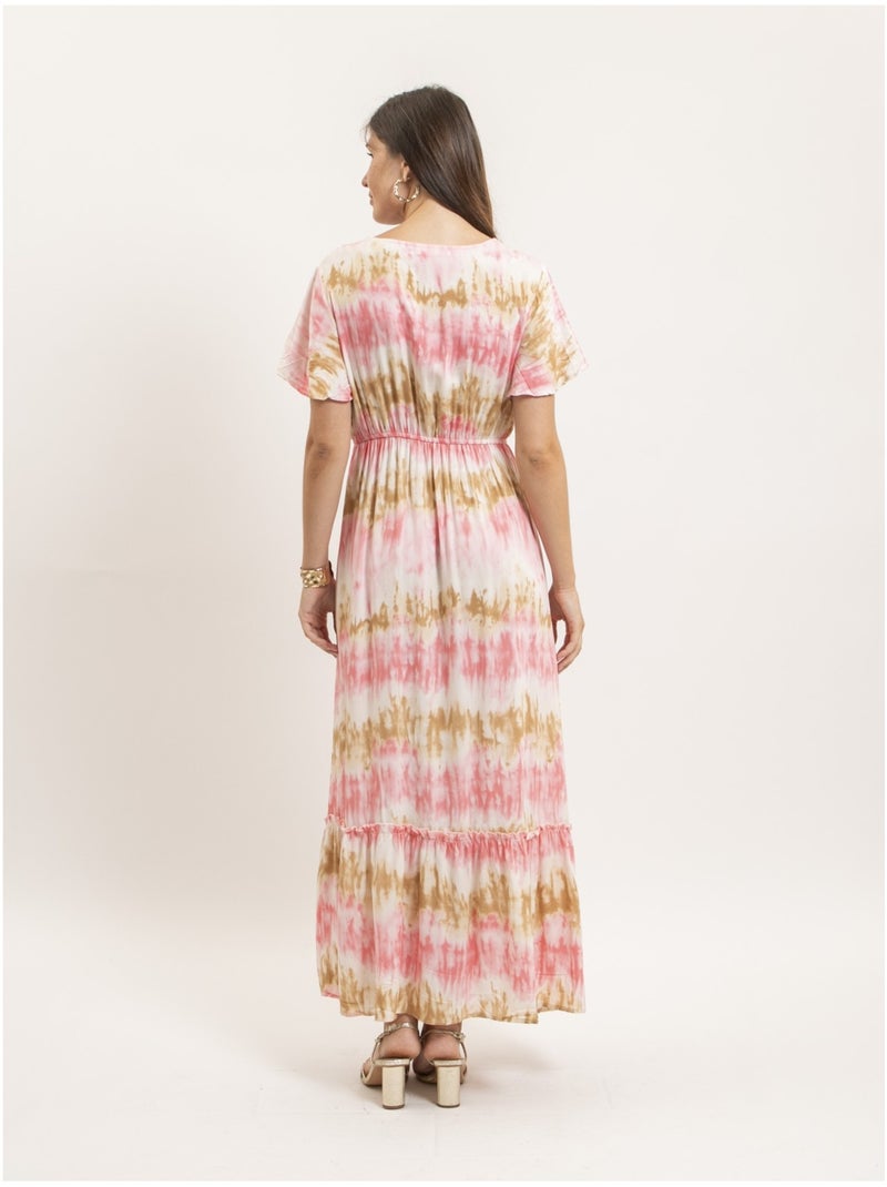 Robe longue tie and dye ITESSIA Rose - Kiabi