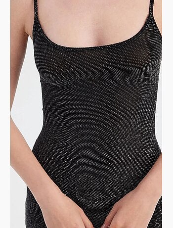Robe longue tissée unie à bretelles spaghetti hiccup
