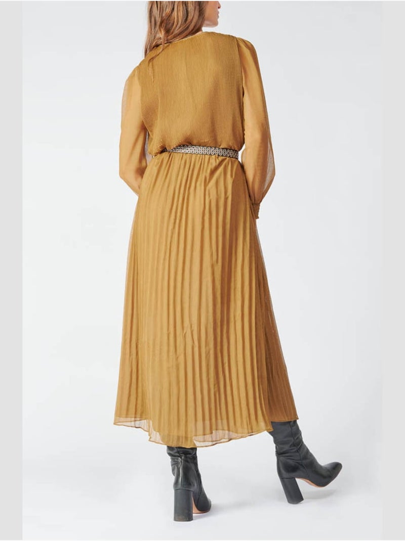 Robe longue TOBY droite 'Le Temps Des Cerises' Marron - Kiabi