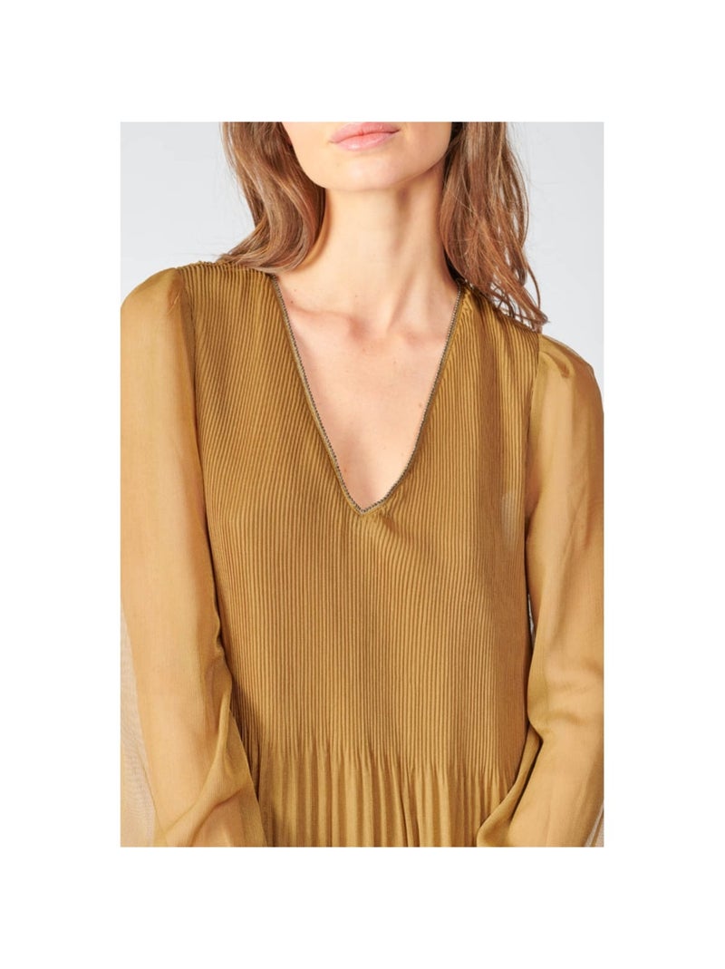 Robe longue TOBY droite 'Le Temps Des Cerises' Marron - Kiabi