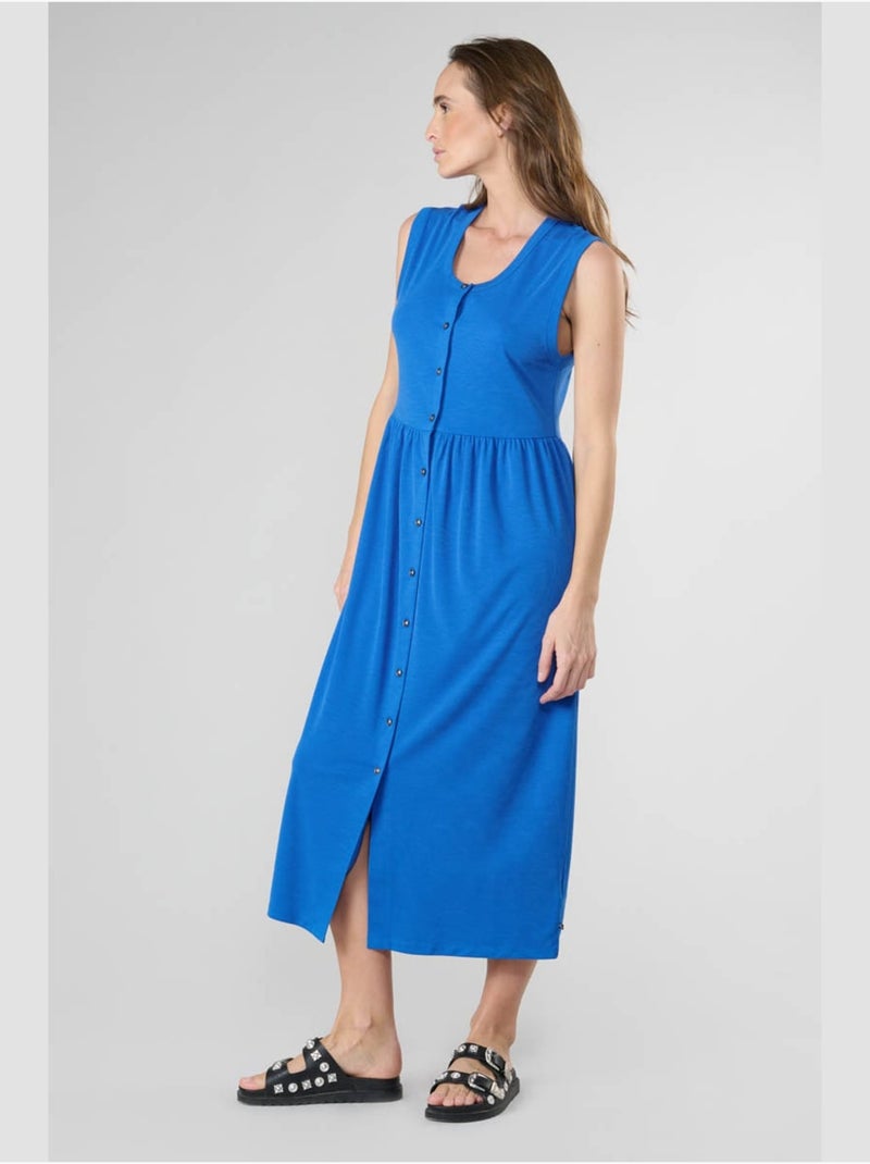 Robe longue TOLYPEL droite 'Le Temps Des Cerises' Bleu - Kiabi