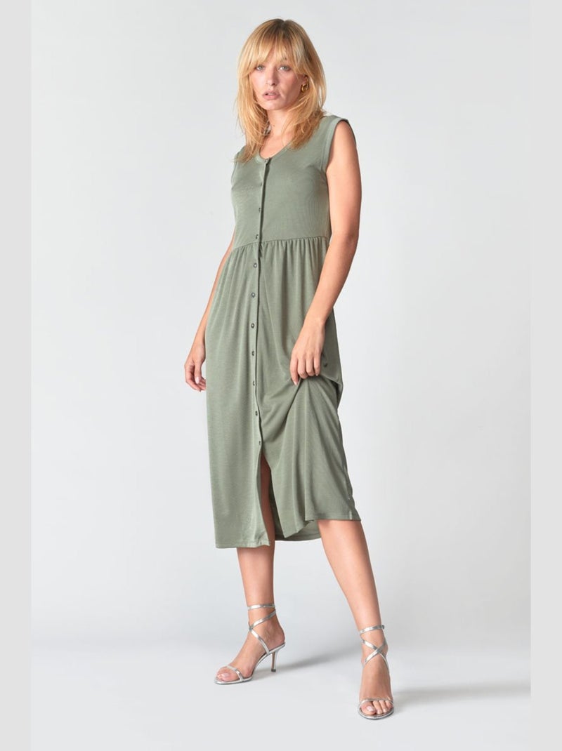 Robe longue TOLYPEL droite 'Le Temps Des Cerises' Vert - Kiabi