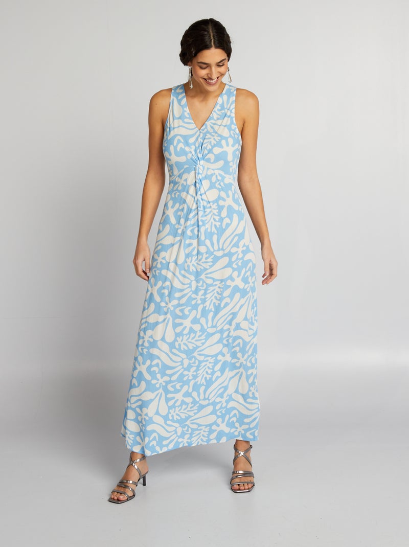Robe longue torsadée Bleu - Kiabi