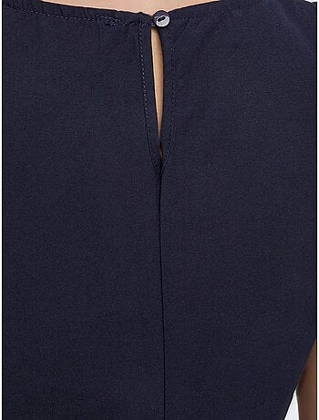 Robe longue trapèze sans manches à col ras du cou