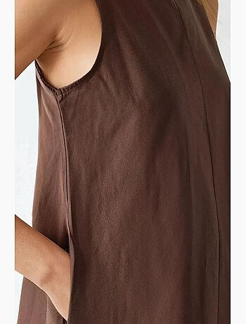 Robe longue trapèze sans manches à col ras du cou hiccup