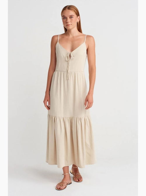 Robe longue trapèze sans manches à nouer dilvin - Kiabi