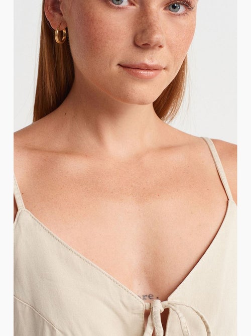 Robe longue trapèze sans manches à nouer dilvin - Kiabi