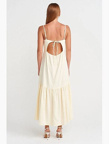 Robe longue trapèze sans manches à nouer dilvin