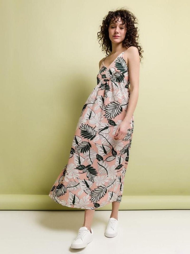 Robe longue tropicale rose Rose - Kiabi