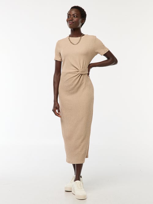 Robe longue twistée à la taille - Kiabi