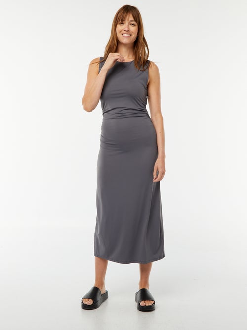 Robe longue unie à dos nu - Kiabi