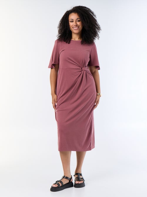Robe longue unie avec nœud devant - Kiabi Robe longue unie avec nœud devant - Kiabi