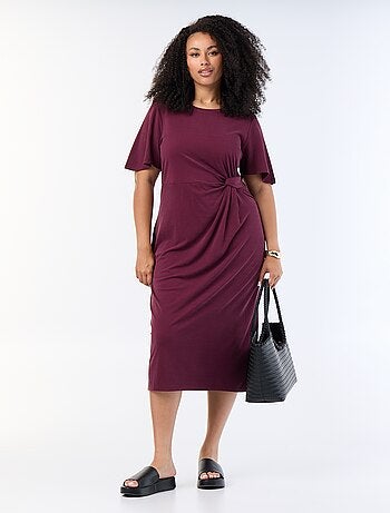 Robe longue unie avec nœud devant