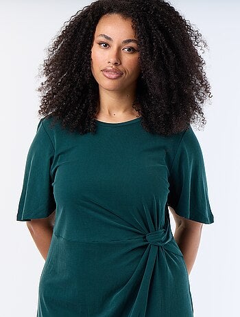 Robe longue unie avec nœud devant